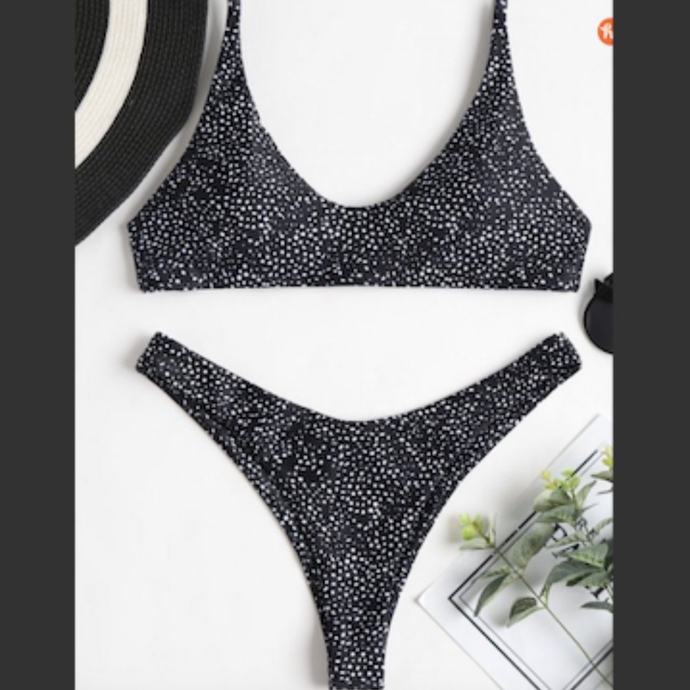 Zaful Swimsuit- Scoop Leopard top & bottom